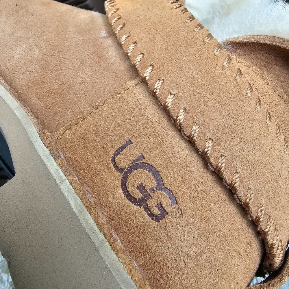 Short UGG Ankle Boots Womens McKay Chestnut Brown Suede Booties 1012358 10 41 - Picture 4 of 13